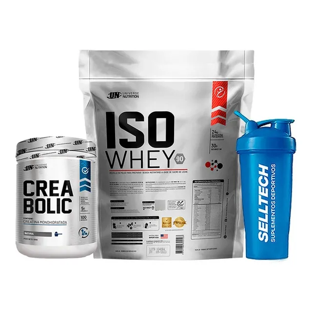 Pack Un Iso Whey 90 3kg Vainilla + Creabolic 500gr