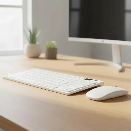 Kit Teclado e Mouse Sem Fio USB Plug and Play Branco Ergonômico para Trabalho e Estudos