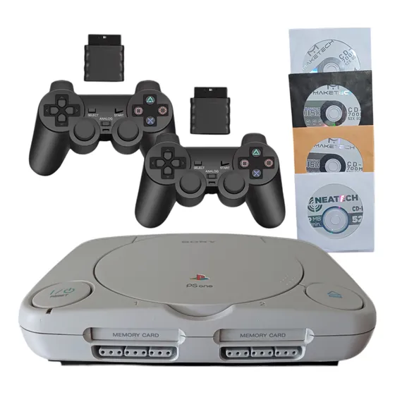 Playstation 1 Completo - Ps1 Slim - Psone - Ps1 - Controles Bluetooth Branco
