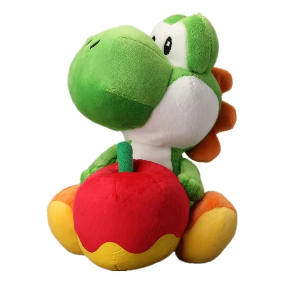 Peluche Yoshi Con Manzana Super Mario Bros 18cm