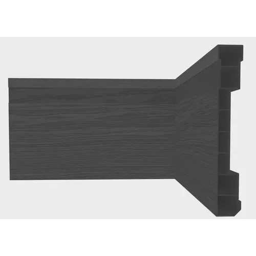 Zócalo Negro Veteado Pvc Plasbil Terminación Varilla 2.4 Mts