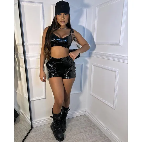 Conjunto Short Ziper Lateral Mais Cropped P Ao Gg Qualidade