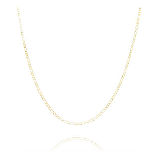 Cadena Figaro Eslabon 3x1, 3mm Lamidado 18k, Unisex Cadena Figaro Eslabon 3x1, 3mm Lamidado 18k, Unisex