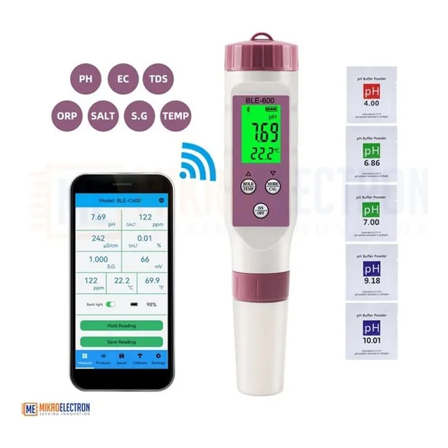 Phmetro 7 En 1 Medidor De Ph Tds Ec Orp Sal S.g Temperatura