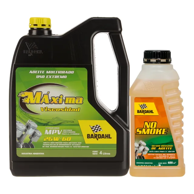 Combo Aceite Mv 25w60 4lts + Aditivo No Smoke Bardahl 400ml