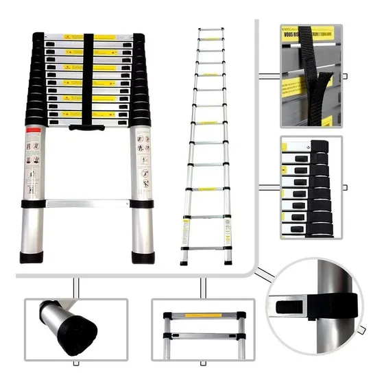 Escalera Telescopica 3.8 Metros Retractil De Alumino