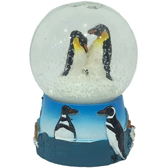 Globo Vidrio Nieve Adorno Modelos 7cm Alt Polirresina Color Pingüino