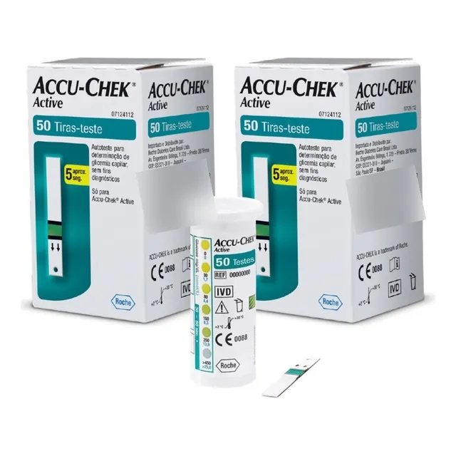 Kit 2 Caixas Accu-chek Active (100 Tiras Reagentes) Promoção