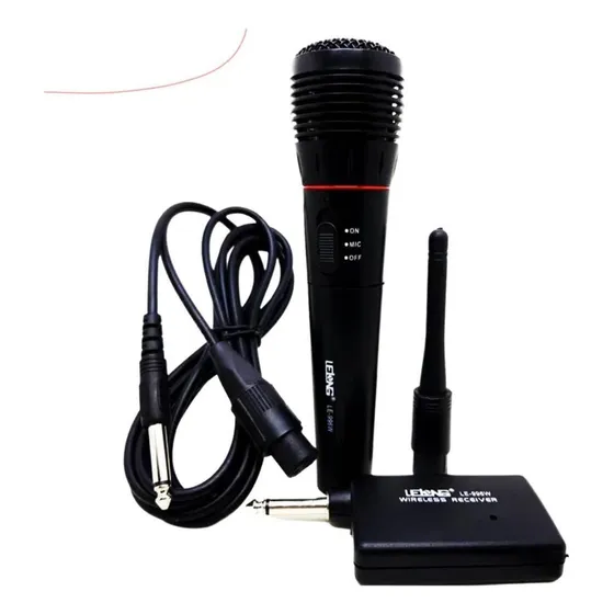 Microfone Com/sem Fio Profissional Completo Lelong Le 996w