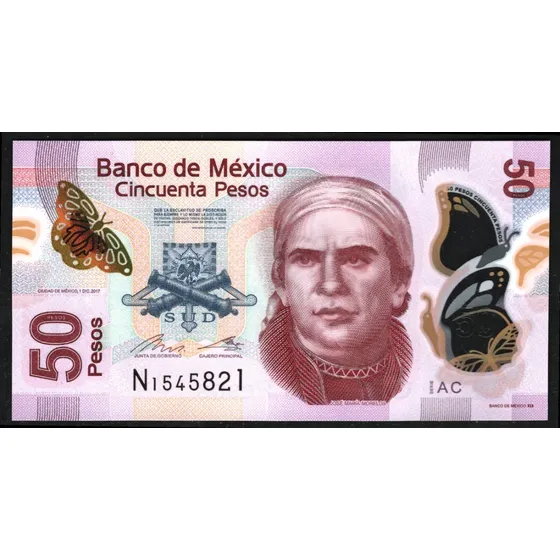 Mexico Billete De 50 Pesos Año 2017 Polímero - Sin Circular
