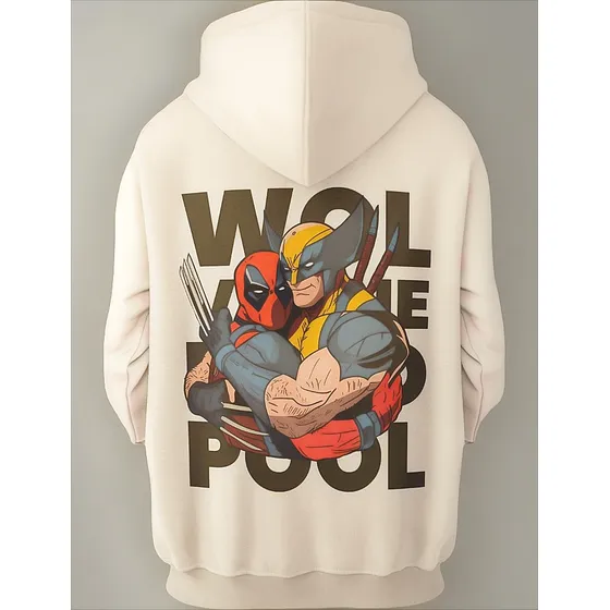 Blusão Moletom Estampa Geek Jr Deadpool & Wolverine Unissex