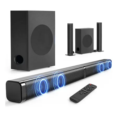 Caixa De Som Soundbar 200W Home Theater Tv Sound Bar Com Subwoofer Bluetooth Som