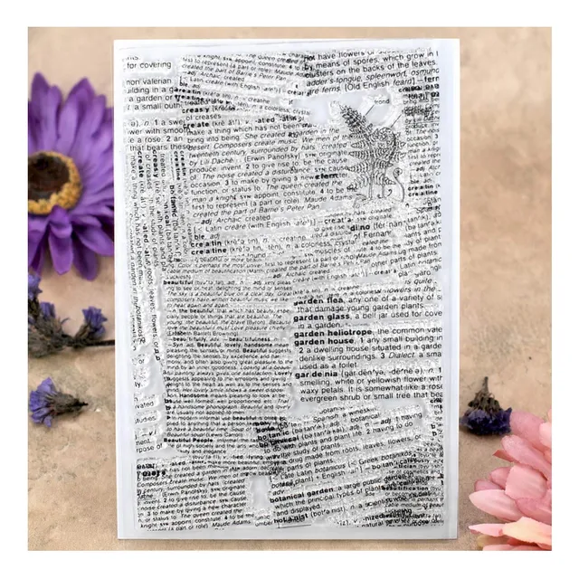 Sello Transparente Fondo Periodico Para Decoracion Tarjeta