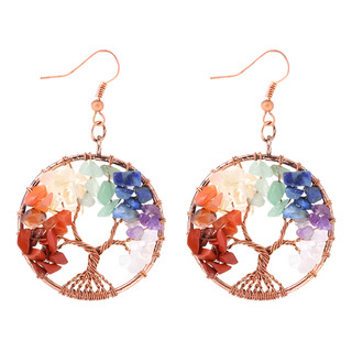 Aretes Árbol De La Vida Pendientes Colgantes Cuarzo Chakras Aretes Árbol De La Vida Pendientes Colgantes Cuarzo Chakras