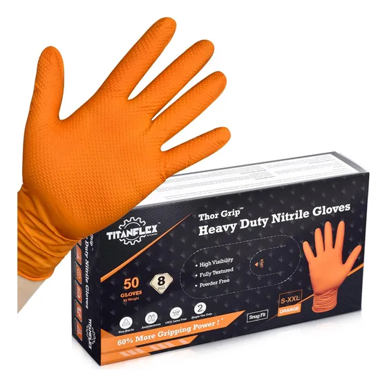 Guantes Industriales De Nitrilo Titanflex, Talla M, 1 Caja