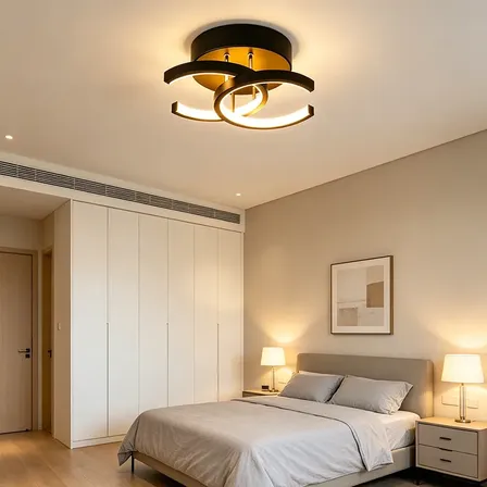 Luminária De Teto Led Moderna, Para Quarto, 3 Em 1 110v-/220v Preto