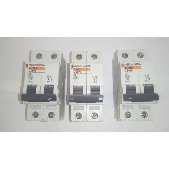 Breaker Disyuntor 2  Polos Merlin Gerin Multi 9 C60  6 Amp. 