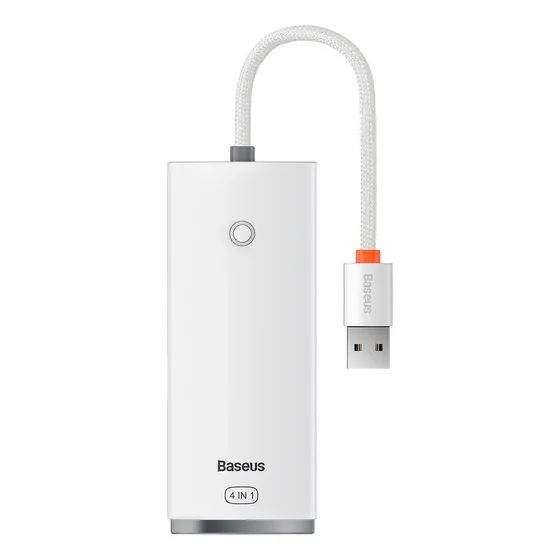 Hub 4 En 1 Baseus Usb-a To Usb-a 3.0 X4 25 Cm Blanco