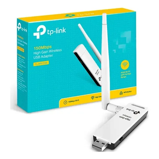 Adaptador De Red Tp-link Tl-wn722n Rompemuros Wifi Usb