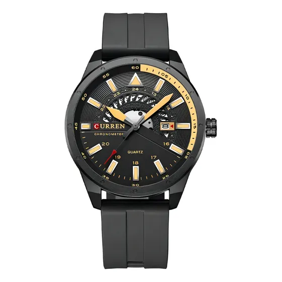 Reloj Para Hombre Curren Kred5401 Negro En Silicona