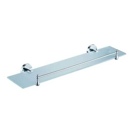 Repisa De Baño Jabonera/ Vidrio/cromado 50cm/ Aqua Nuova