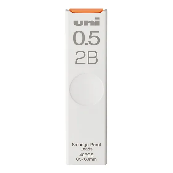 Pack 40 Minas Para Portaminas 0.5 Uni Smudge Proof - Durezas Color Grafito 0.5 2b
