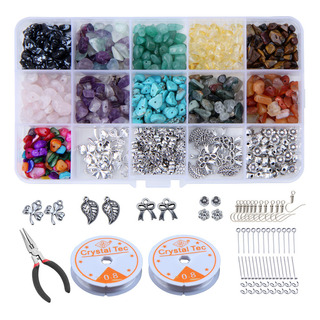 Kit Para Hacer Pulseras, Perlas De Piedra Natural De Grava C Kit Para Hacer Pulseras, Perlas De Piedra Natural De Grava C