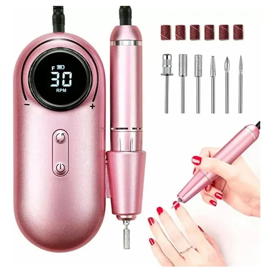 Torno Inalámbrico Profesional Pedicura Manícura 30000+ Fresa