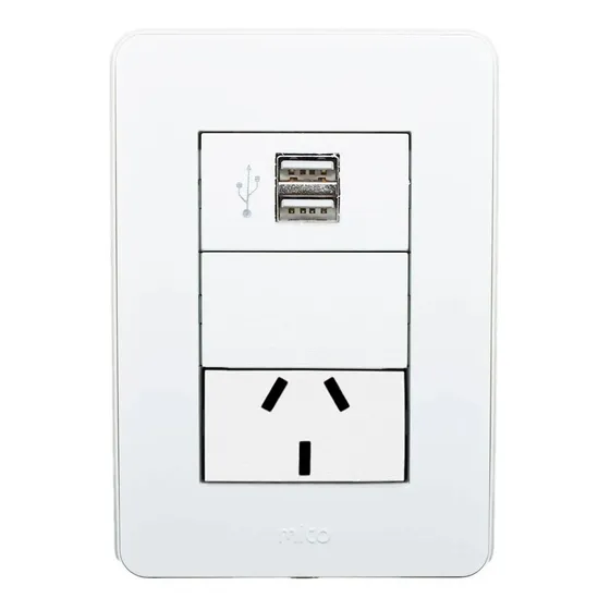 Llave De Luz Jeluz Verona Mito Modulo Usb Doble 2a Toma 