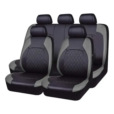 9 Peças Capa Banco Automotivo Couro Para Carros, Suv, Picape Cinza