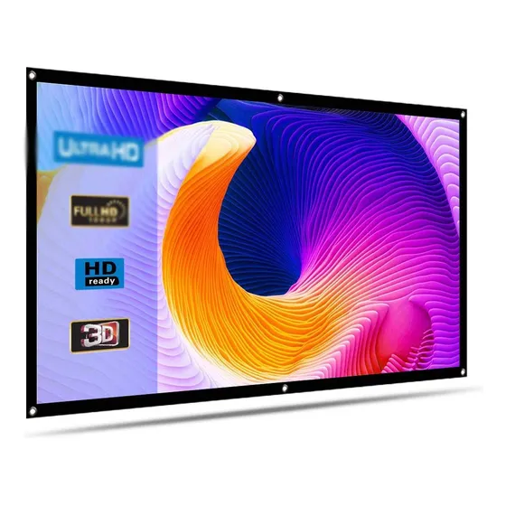 Pantalla Proyector Portatil Montada Pared Para Cine Casa Al