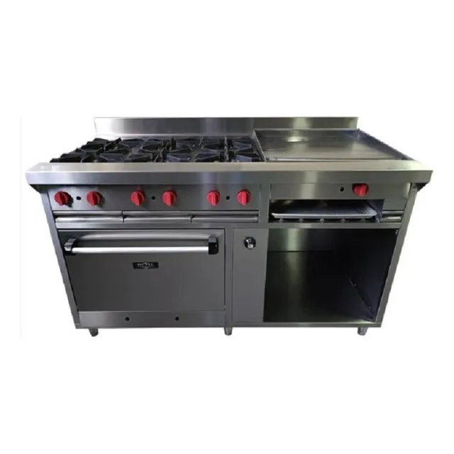Cocina 6 Hornillas + Plancha + Gratinador + Horno Cihm46118g