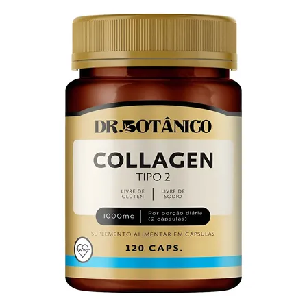Colágeno Tipo 2 Dr. Botanico 1000mg 120cáps Sem Sabor Saúde Articular