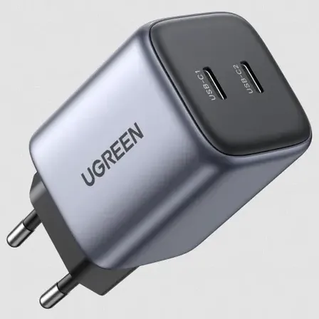 Carregador Turbo Gan Ugreen Nexode 2 Usb-c 45w Pd Cinza-escuro