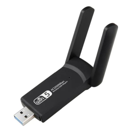 Antena Lan Sem Fio Usb De 2,4g/5g E 1200 Mbps Adaptador Wifi