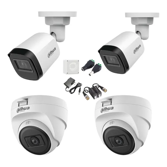 Cámara De Seguridad Dahua Tipo Domo Kit X 4uds/2mp/accesorio