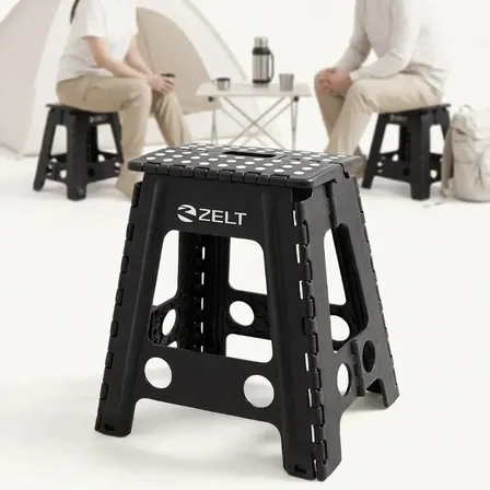 Banqueta Plástica Multiuso Portátil Dobrável 45cm 150kg Zelt