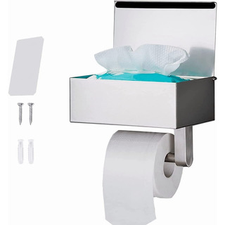 Portarrolls Papel Higiénico Con Estante Caja Inoxidable Portarrolls Papel Higiénico Con Estante Caja Inoxidable