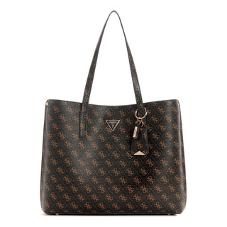 Bolso De Mano Guess Meridian Girlfriend Tote Brown Logo Bolso De Mano Guess Meridian Girlfriend Tote Brown Logo