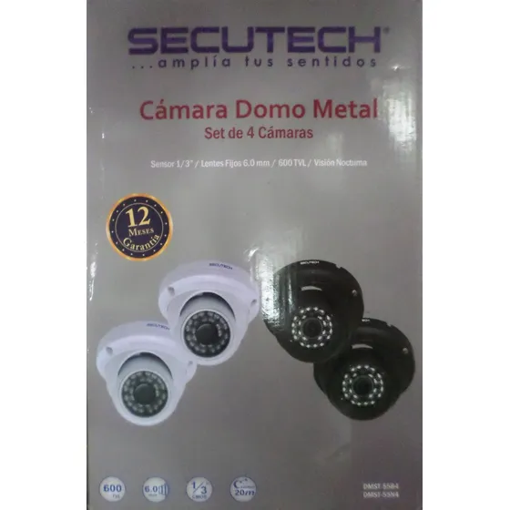 Kit 4 Camaras Seguridad Secutech Domo Metalico Infra Rojo