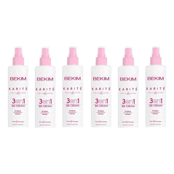 Bb Cream 3 En 1 Karite Bekim Hidratante Capilar 125ml X6