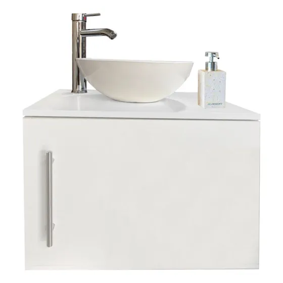 Gabinete Flotante Para Baño Con Llave Monomando Y Ovalín