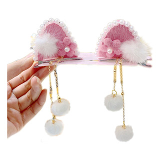 Pinza Para El Pelo Con Forma De Bola, Borla, Pompón Y Perla Pinza Para El Pelo Con Forma De Bola, Borla, Pompón Y Perla