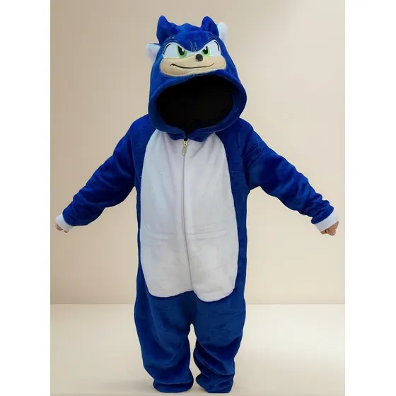 Pijama Termico Enterizo Tela Peluche Sonic Adultos 