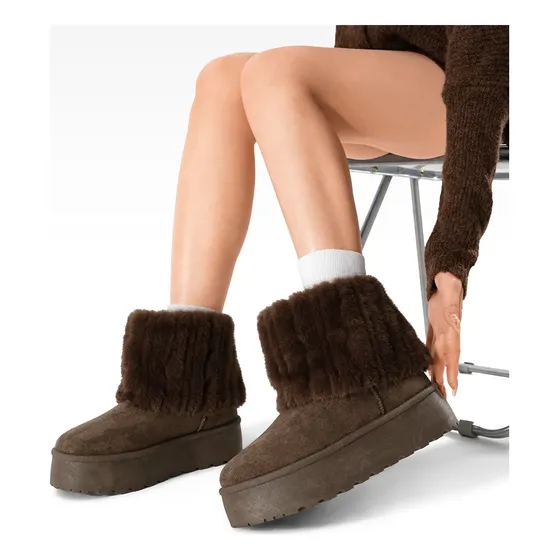 Botin Casual Mujer Vintage Moda Gamuza Con Felpa Weide Sl23