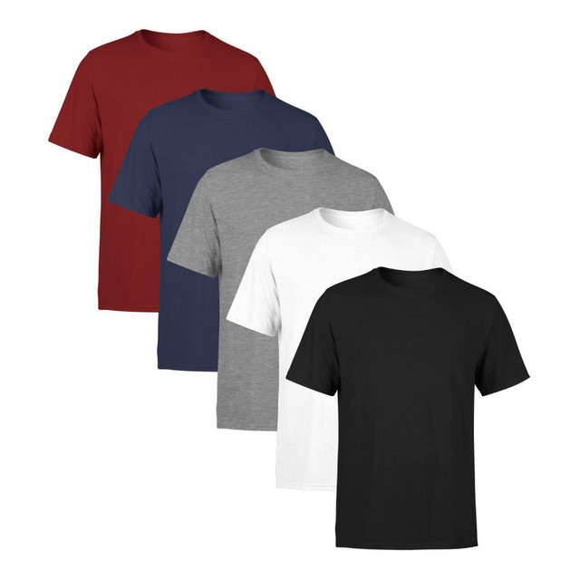 Kit 5 Camisetas Masculina Lisa Premium 100% Algodão Kit 5 Camisetas Masculina Lisa Premium 100% Algodão