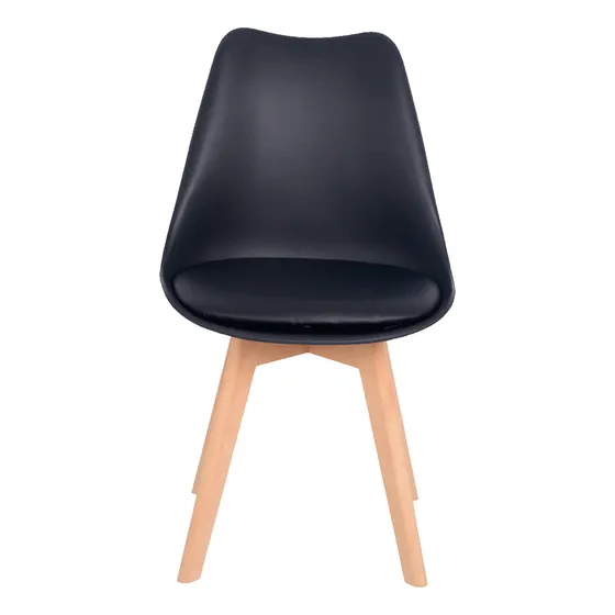Silla Con Patas De Madera Para Interiores Negro