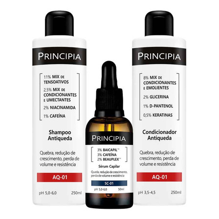 Principia Kit Antiqueda Trio Shampoo + Condicionar + Sérum Principia Kit Antiqueda Trio Shampoo + Condicionar + Sérum