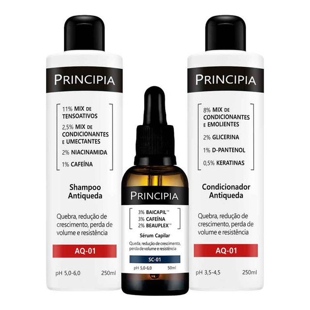 Principia Kit Antiqueda Trio Shampoo + Condicionar + Sérum Principia Kit Antiqueda Trio Shampoo + Condicionar + Sérum