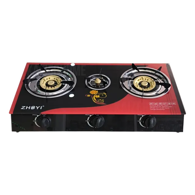 Tope Cocina 3 Hornillas A Gas Vidrio Templado